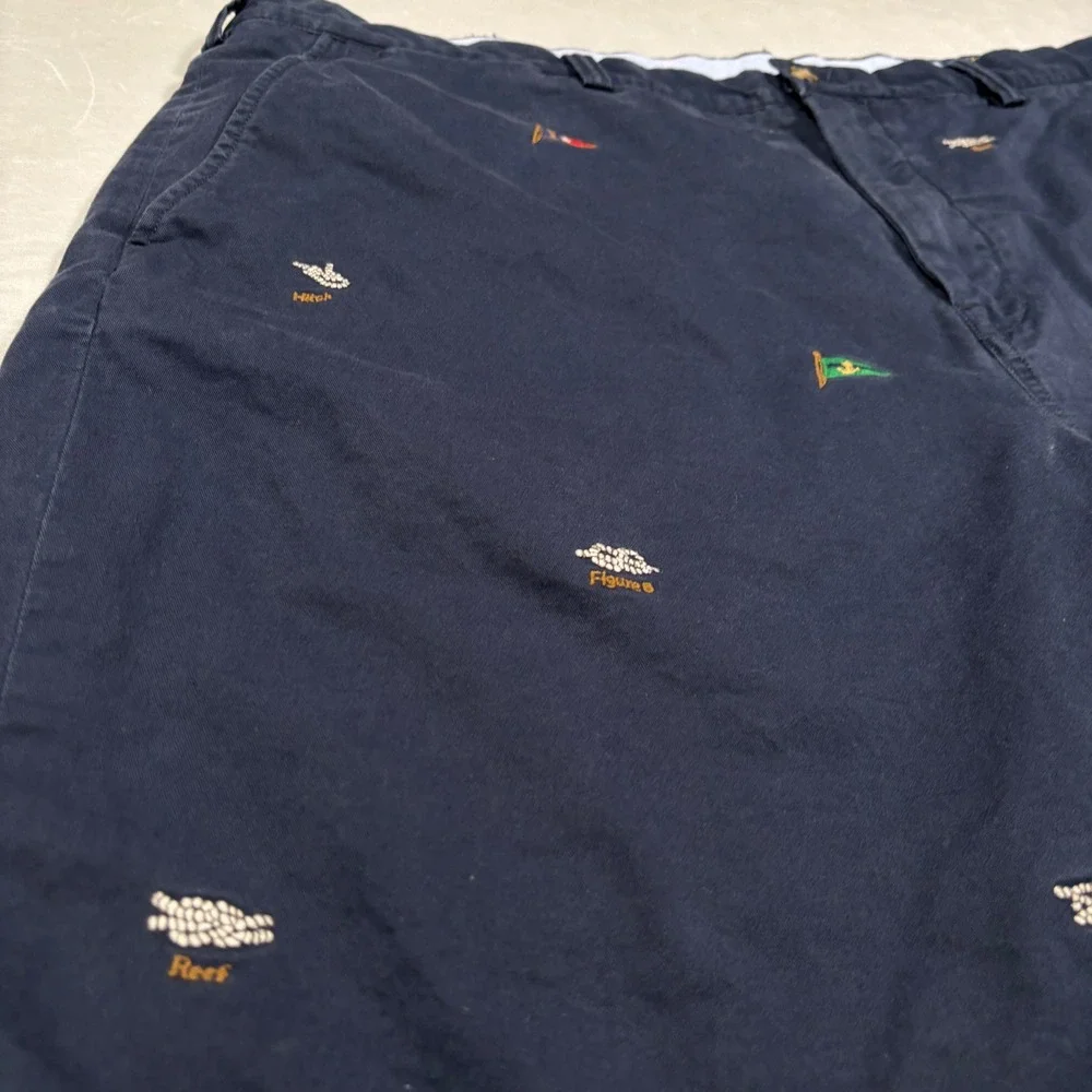 Polo Ralph Lauren Shorts Mens 40 Navy Nautical Embroidered Sailing Chino Stretch